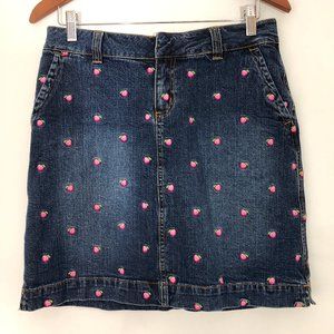 LILLY PULITZER Pink Strawberries Denim Jean Skirt